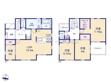 Ԏ} S4LDKI
Lb`琅肪߂X[YȓB
ʎ͖1.5؂̉KȍLmۂĂ܂B