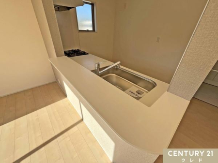 �L�b�`�� �t���b�g�ȃ��[�N�g�b�v�͂��|�����ȒP�ɍs���܂��B
�H���̏��������₷��3���^�C�v�̃R������傫�ȃV���N���t�����J�E���^�[�L�b�`���ł��B