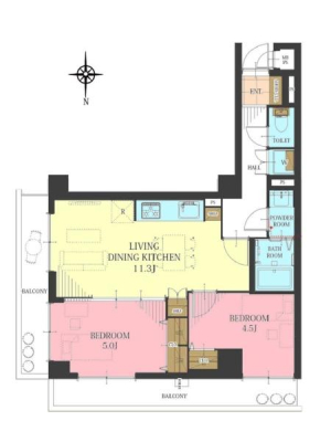 Ԏ} pɂʕǍDI
vwł̂т炷ɂAlłƂyނɂœK2LDK̃vłB