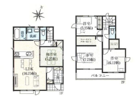 �Ԏ��} �Ƒ��̃��C�t�X�^�C���Ɋ��Y���A�g������̗ǂ�4LDK�I
2�J����WIC�I�Ζʎ��L�b�`����z����LDK16.75���I