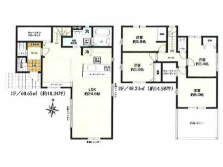 Ԏ} 3ʍ̌AŗzǍDIJILDK24.5I 
WIC2AyԎ[Ȃǎ[[4LDK̊ԎłB