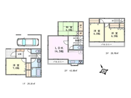 Ԏ} 쐼E3K3LDKB
14.5LDK͊JƗzɌb܂ꂽ2KrO̗pI
S6ȏ̂Ƃ肠Z܂łB