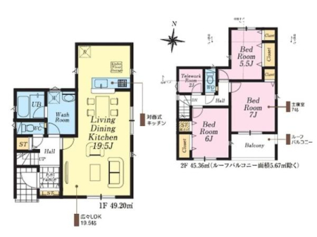 Ԏ} ϐk~kɗDꂽnkɋSZI
LDK19.5~ΖʎLb`ŉƑƂ̉beނȋԁB
