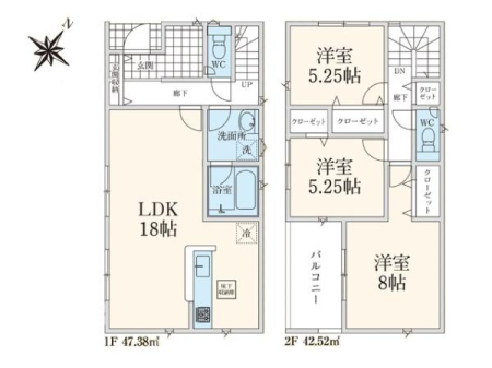 �Ԏ��} ��Ƃ�̃��r���O�ɂ͑Ζʎ��L�b�`����ݒu���A18���̉Ƒ��e���̋�Ԃ����n�����Ƃ��ł��܂��B
�S�������[�ɂ��A�D�݂̃��C�A�E�g���y���߂܂��B