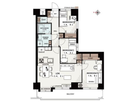 �Ԏ��} �p�����Ɉʒu����[���̃��t�H�[���Ő��܂�ς����3LDK�B
��؂ȃy�b�g�ƈꏏ�ɂ��ꂢ�Ȏ����ŉ߂������Ƃ��ł��܂��B
2�l��炵��q��Đ���ɂ��������߂ł��B