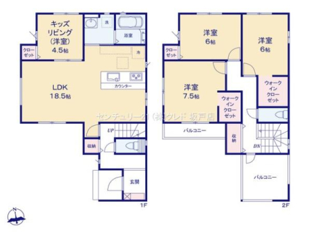 �Ԏ��} �y�q��Đ��тɂ��t�B�b�g����4LDK�z
�~�n36�ؒ��I��Ƃ肠���炵����������S5���I
���r���O�ɗאڂ���m��4.5���̓L�b�Y�X�y�[�X�Ƃ��Ă��������߁I