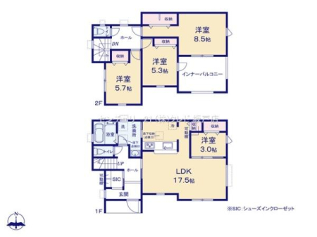 �Ԏ��} ������̖��邢4LDK�I�q��ĉƑ��ɂ��I�X�X���I
�Ζʎ��L�b�`����z����LDK17.5���B
�L���݂������ւɂ͊�����SIC�t���I