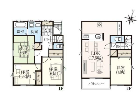 �Ԏ��} �z�����ӂ��u2�K���r���O�v�I�Ǝ������Ɨ��֐����l����4LDK�̐݌v�ł��B
�������[����4LDK�̓��C�t�X�^�C���ɍ��킹�Ďg�����������݁I