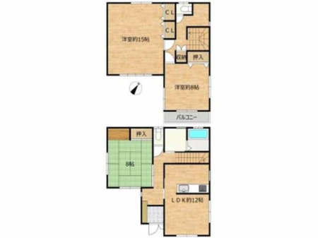 �Ԏ��} �쓌�����Ŗ��邭�A���K��3LDK�B
�S����6���ȏさ���[�t���ł��B
�Ɨ������a���͑��ړI�Ɏg���ĕ֗��I