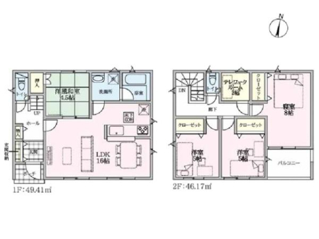 �Ԏ��} �z������ǍD�ȓ����4LDK�B
��Q���͍L�X8���I���C�t�X�^�C���ɍ��킹�ď_��Ɏg����1�K�a�m���A�e�����[�N���[���t���B