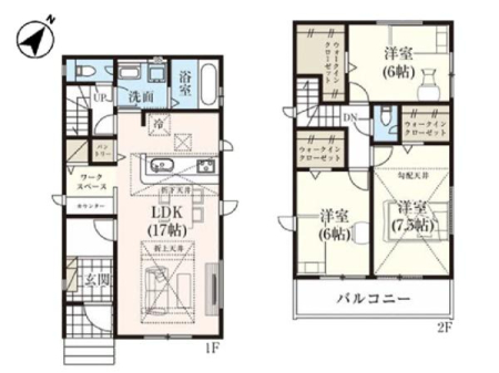 �Ԏ��} WIC��3�����A�p���g���[�A���[�N�X�y�[�X�t��3LDK�I
LDK17���ɂ͑Ζʎ��L�b�`���A���r���O�X���[�K�i���̗p���A�Ƒ��Ƃ̉�b���e�ޖ��邢��ԂɁB