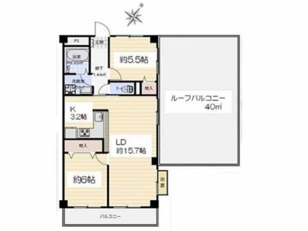 �Ԏ��} �J�������ӂ���^���[�t�o���R�j�[�t���I�e�����Ɏ��[����A�g������̗ǂ�2LDK�B
���r���O�_�C�j���O�͖�15.7���̍L�����m�ۂ��Ă���A�Ƌ��u���Ă���Ƃ�������Ă��g�����������܂��B
