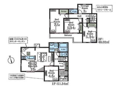 �Ԏ��} �q��ĉƑ��ɂ��I�X�X����4SLDK�B3���̃X�g���[�W���[���͎��[�A���ցA�e�����[�N���[���ɂ��I�X�X���B