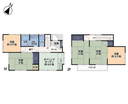 �Ԏ��} �������̖L�x��5DK�̊Ԏ��B
1�K�̋����͂Q�d�T�b�V�Ɍ����ς݂Ŗh�����ƒf�M���ɔz������Ă���A�������������Ԃ����߂������������܂��B