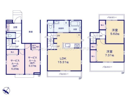 �Ԏ��} �q��ĉƑ��ɂ��I�X�X����3�K����4LDK�I
�k���Ɠ쑤�̗��ʃo���R�j�[�ŁA�g���ȗz�˂��Ƒu�₩�ȕ�����荞�ނ��Ƃ��ł��܂��B