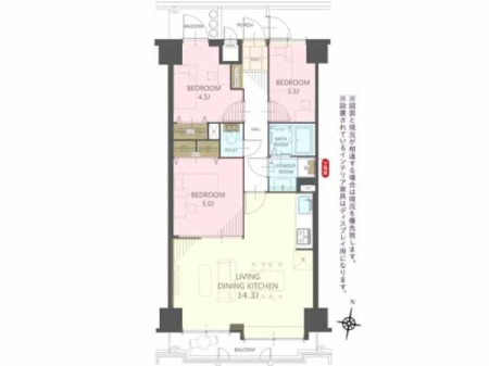 �Ԏ��} �q��ĉƑ��ɂ��������߂�3LDK�I
�쓌�����ŗz������ǍD�I
LDK14.3���ɗאڂ����m��5���̓t���L�V�u���Ɏg���܂��B