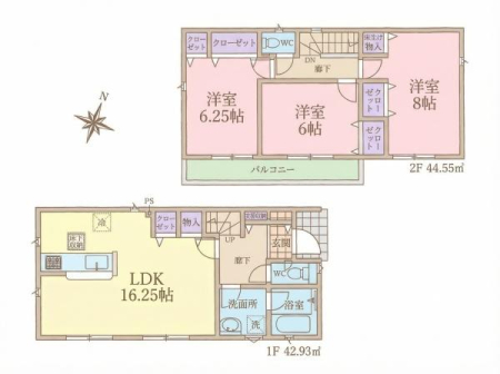 �Ԏ��} �S�����쓌�����ŁA�����ʂ��ėz�˂����������ޖ��邢3LDK�B�S����6���ȏ�E���[��݂�����Ƃ肠��Ԏ��ł��B