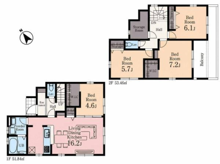 �Ԏ��} �쐼�����Ŗ��邢4SLDK�{2WIC�I
�L�b�`�����琅��肪�߂��X���[�Y�ȉƎ������B
LDK16.2���ɗאڂ����m��4.6���͑��l�ȗp�r�Ɏg�p�ł��܂��B