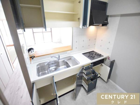 �L�b�`�� �L�b�`���͑�l2�l������ł���Ƃ�̂���L���ŁA�����̉Ǝ��̎��Ԃ����K�ɁB�㉺�ɖL�x�Ȏ��[������A�H��⒲�����A�L�b�`���p�i����������ƕЕt���܂��B