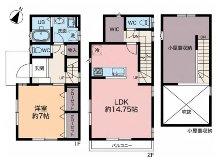 �Ԏ��} �V���v���ȊԎ���1LDK�I
1�K�̓Ɨ������m��7���EWIC�E���������[�܂Ŕ������[���̎��[�́I
LDK14���͊J���I�Ȑ������̗p�I