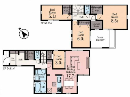 �Ԏ��} �q��ĉƑ��Ƀs�b�^����4SLDK�I
��Q��8.5���ƌ��փz�[����WIC�t�B
LDK17.7���ɗאڂ����m��3���͑��ړI�Ɏg�p�ł��܂��B