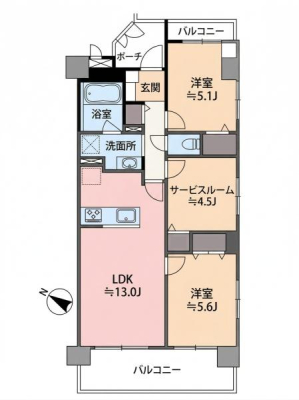 �Ԏ��} �y�b�g2���܂Ŏ���\�i�K��L�j
5�K�E�쐼�p�����ŗz����ǍD��2SLDK�B�S�n�悢����������A�쐼�E�k����2�ʃo���R�j�[�t���ł��B