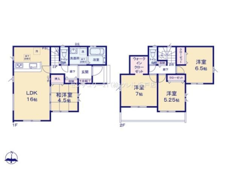 �Ԏ��} �S��������~2�ʍ̌��̗z�����ӂ��4LDK�B
1�K�a�m��4.5���͑��ړI�Ɋ��p�\�B
�e�������[�ɉ����A�L�����[��WIC�Ȃǎ��[�L�x�I