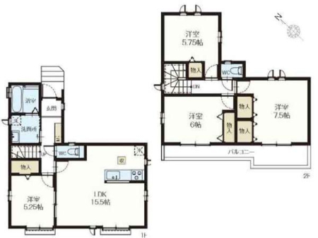 �Ԏ��} ���C�t�X�^�C���ɍ��킹���g�������\��4LDK�I
LDK15.5���ɗאڂ����m���̈����˂��J����Ɩ�20�����̑��ԂɁB
1�K�m���͋q�Ԃ���ԁA�q��ċ�ԂȂǂɂ������߁I