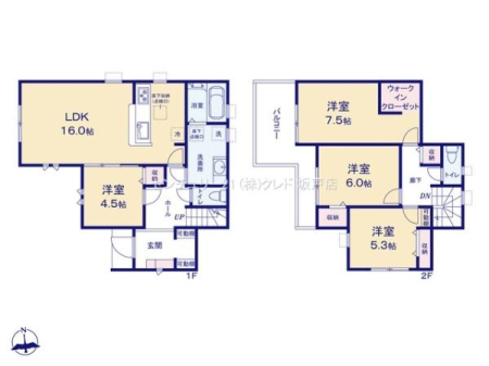 �Ԏ��} 3�ʍ̌��ŗz����ǍD��LDK16���B1�K�m��4.5���͌��ɂ����r���O�̑����ԂƂ��Ă��g����t���L�V�u���ȋ�ԁB