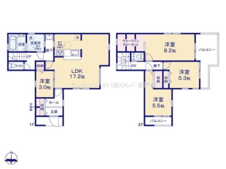 �Ԏ��} �Ζʎ��L�b�`����z���������t���A�^�C�v��LDK17.2���I
���������ł����r���O�ɂ��邨�q�l����������S�݌v�ł��B