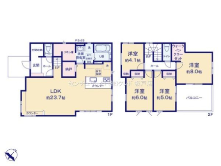 �Ԏ��} WIC��[�ˁA���l���ɁA�y�Ԏ��[�ȂǁA���[�[����4LDK�B���Ƒ��̉ו�����������Еt���A���Z��Ԃ����L�����K�ɂ��g�����������܂��B