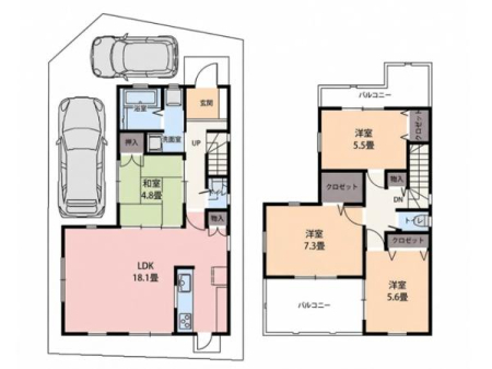 �Ԏ��} �Ƒ��̏Ί炪�W�܂�18.1���̍L�XLDK�I�Ζʎ��L�b�`���̗p�ŁA�������������r���O�ɂ��邲�Ƒ��Ƃ̉�b���e�݂܂��B