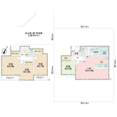 �Ԏ��} ��Ƃ肠���16.5����LDK�I���r���O�ɗאڂ����a���̓��C�t�X�^�C���ɍ��킹�ď_��Ɋ��p�ł��܂��B
�S���쓌�����E���[�t���̉��K��4LDK�B