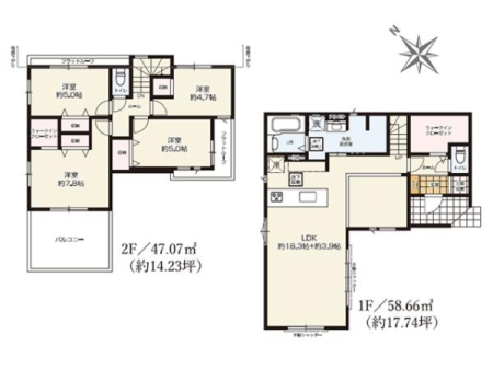 �Ԏ��} WIC��2�����A�y�Ԏ��[�Ȃǎ��[�[����4LDK�ILDK�ɂ͐l�C�̑Ζʎ��L�b�`���E���r���O�K�i���̗p���A�u�������܁v�u��������v�������n��A�Ƒ��̏Ί炪���ӂ���ԂƂȂ��Ă��܂��B