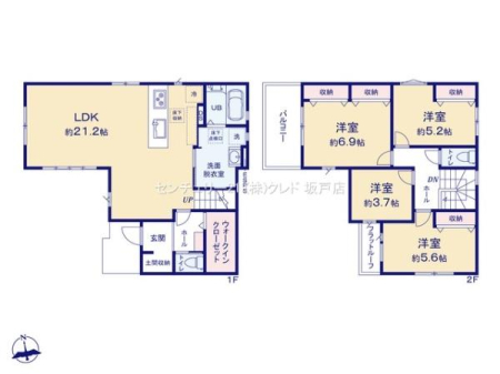 �Ԏ��} �L�X�Ƃ���21.2���̃��r���O��z����4LDK�BLDK�ɂ͐l�C�̑Ζʎ��L�b�`���E���r���O�K�i���̗p���A�u�������܁v�u��������v�������n��A�Ƒ��̏Ί炪���ӂ���ԂƂȂ��Ă��܂��B