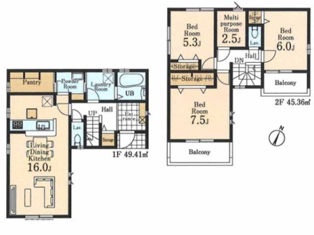 �Ԏ��} ������œ�������ǍD�I���[�E�Ǝ������E�v���C�o�V�[�ɔz�������݌v�B
�ΖʃL�b�`����z�����Ƒ��Ƃ̎��Ԃ����LDK16���B3�ʍ̌��ŕ��ʂ��̗ǂ���Ԃł��B