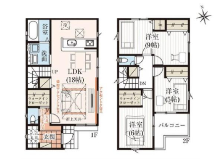 �Ԏ��} LDK�ɂ͐l�C�̑Ζʎ��L�b�`���E���r���O�K�i���̗p���A�u�������܁v�u��������v�������n��A�Ƒ��̏Ί炪���ӂ���ԂƂȂ��Ă��܂��B