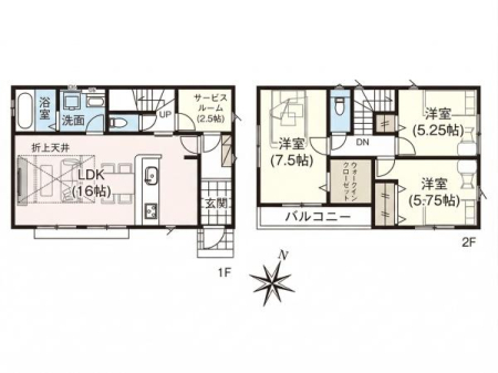 �Ԏ��} �쓌�����Ŗ��邢3SLDK+WIC�B�܏�V����̗p�����J���I��LDK16���I
���[��e�����[�N���[���ȂǑ��ړI�Ɏg����T�[�r�X���[��2���B