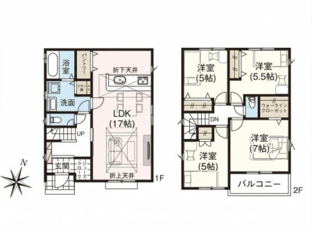 �Ԏ��} �쓌�����Ŗ��邢4LDK�B�܏�V����̗p�����J���I��LDK17���I
WIC�ESC�E�p���g���[�E���l���ɂȂǎ��[�[���I