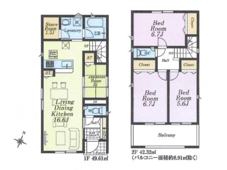 �Ԏ��} �q��ĉƑ��ɂ��s�b�^����4LDK�̃v�����B
�쓌�����̃��C�h�o���R�j�[�Œg���ȗz�˂��������Ɏ�����邱�Ƃ��ł��܂��B