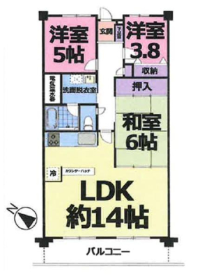 �Ԏ��} �쐼�����o���R�j�[�ɖʂ����z����̗ǂ�LDK14���B�אڂ����a���́A���q�l�̗V�я��q�ԂƂ��Ă��劈�􂵂܂��B