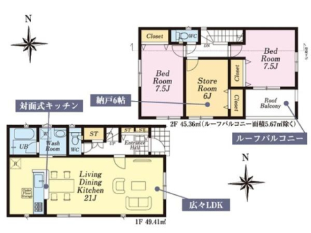 �Ԏ��} LDK21���I6���̃X�g���[�W���[���͏���1�̂������Ƃ���3LDK�Ƃ��Ă��g�p�\�I
�������̌�v�w�ɂ��I�X�X���̃J�[�X�y�[�X2����m�ۂ����ϐ��̂���2SLDK�ł��B