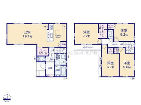  ゆとりのLDKに自由度の高い4つのプライベートルームを配した4LDKの新邸です。
豊富な収納はお好みの家具を置いても家事・生活動線を確保します。