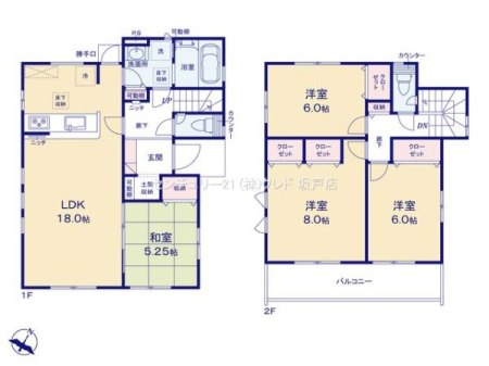  5.25帖の和室を配した4LDKは幅広い世帯のご家族にオススメの間取り！客間やキッズスペース、個人のプライベートルームとしても使用できます！
