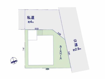 区画図 東武東上線・JR川越線の2沿線利用可！「川越」駅から徒歩19分。
1台分の駐車スペースがあるので、お車をお持ちの方も安心です！